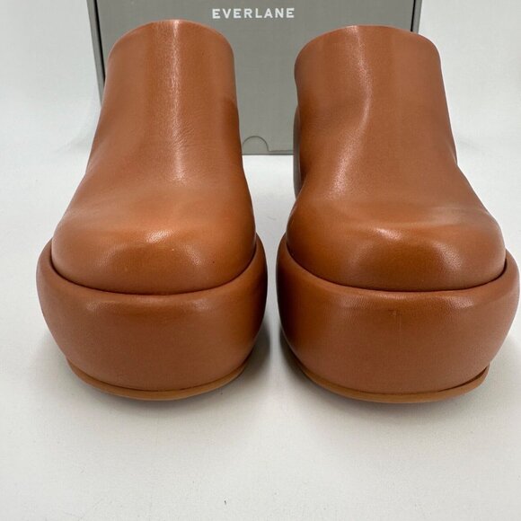 Everlane The Puffa Clog in Desert Tan Leather sz 7 Women's Platform Sip-on Mule - Picture 4 of 8